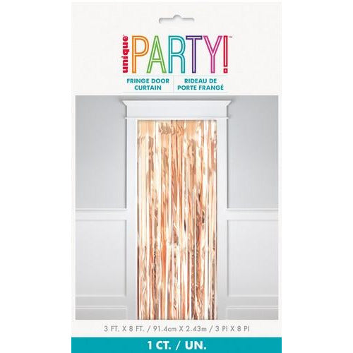 Fringe Door Curtain 91cmW x 245cmL Rose Gold Default Title