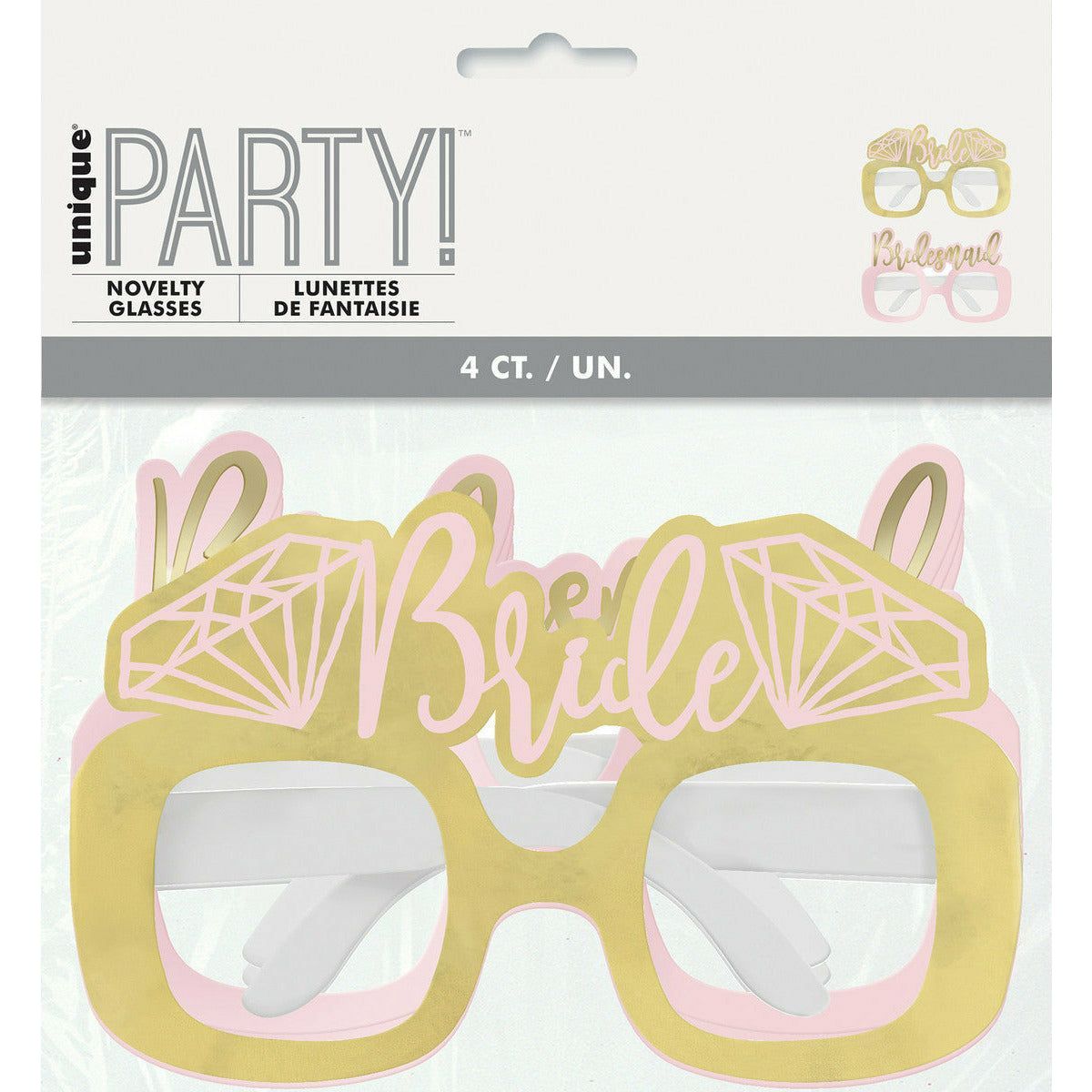 Bride To Be Foil Party Glasses - 4 Pack 1 Piece - Dollars and Sense