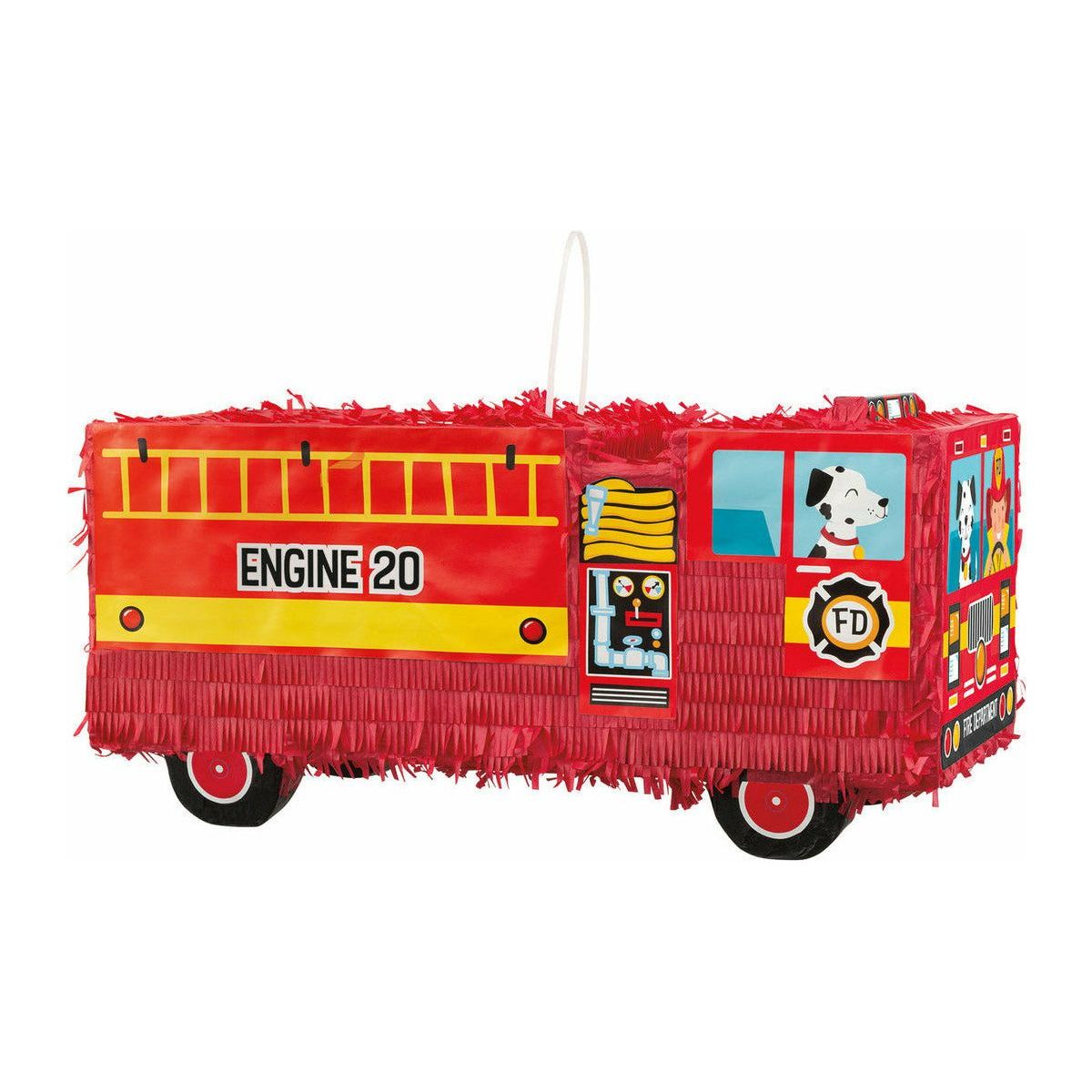 Pinata Red Fire Truck 3D - 24x47cm 1 Piece - Dollars and Sense
