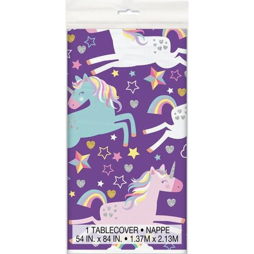Unicorn Party Printed Tablecover 137cm x 213cm (54 x 84)