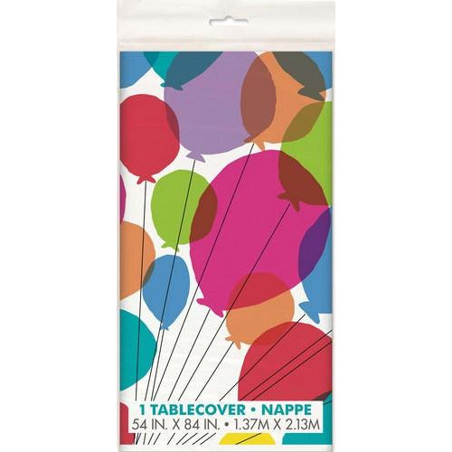 Balloons & Rainbow Printed Tablecover 137cm x 213cm (54 x 84)
