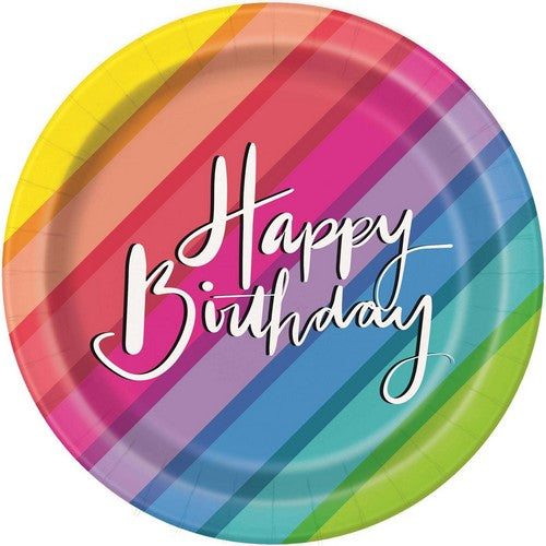 Balloons & Rainbow 8 x 18cm (7) Paper Plates
