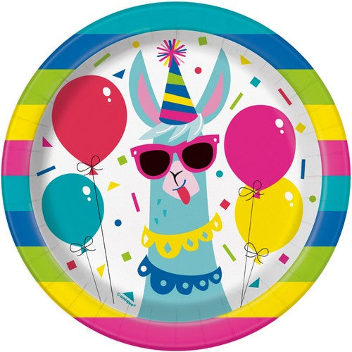 Llama Birthday 8 x 18cm (7) Paper Plates