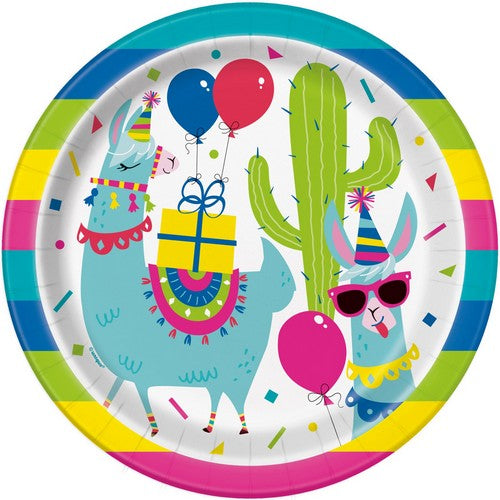 Llama Birthday 8 x 23cm (9) Paper Plates