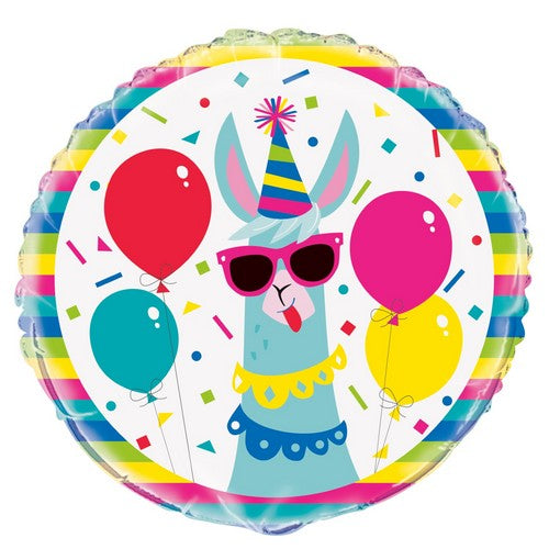 Llama Birthday 45cm (18) Foil Balloon Packaged