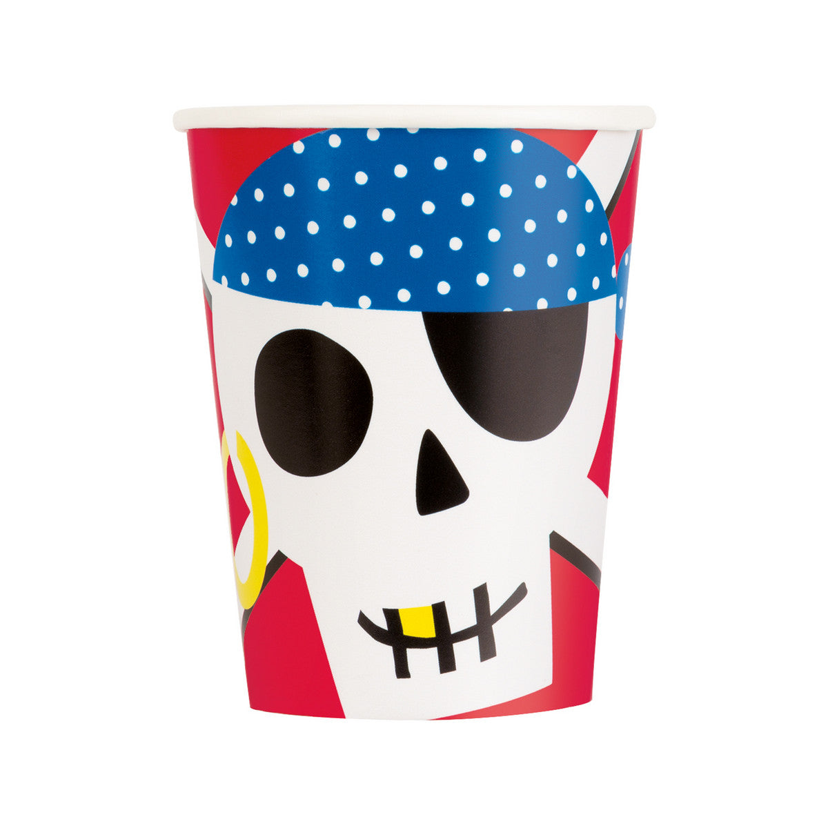 Ahoy Pirate Paper Cups - 270ml 8 Pack 1 Piece - Dollars and Sense