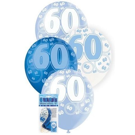 Glitz Blue 6 x 30cm (12) Latex Balloons - 60