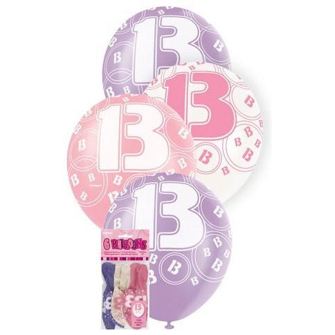 Glitz Pink 6 x 30cm (12) Latex Balloons - 13