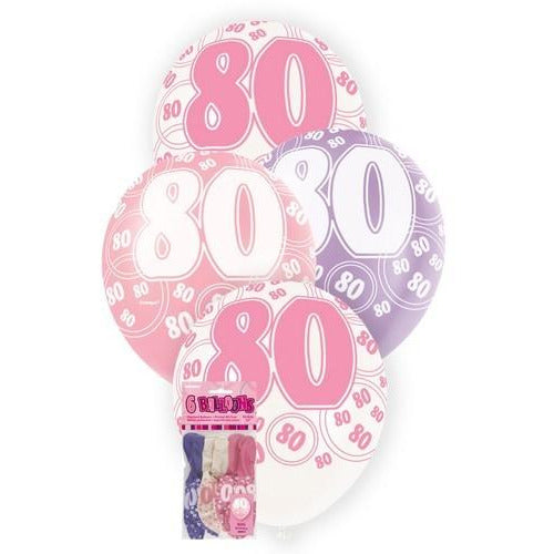 Glitz Pink 6 x 30cm (12) Latex Balloons - 80