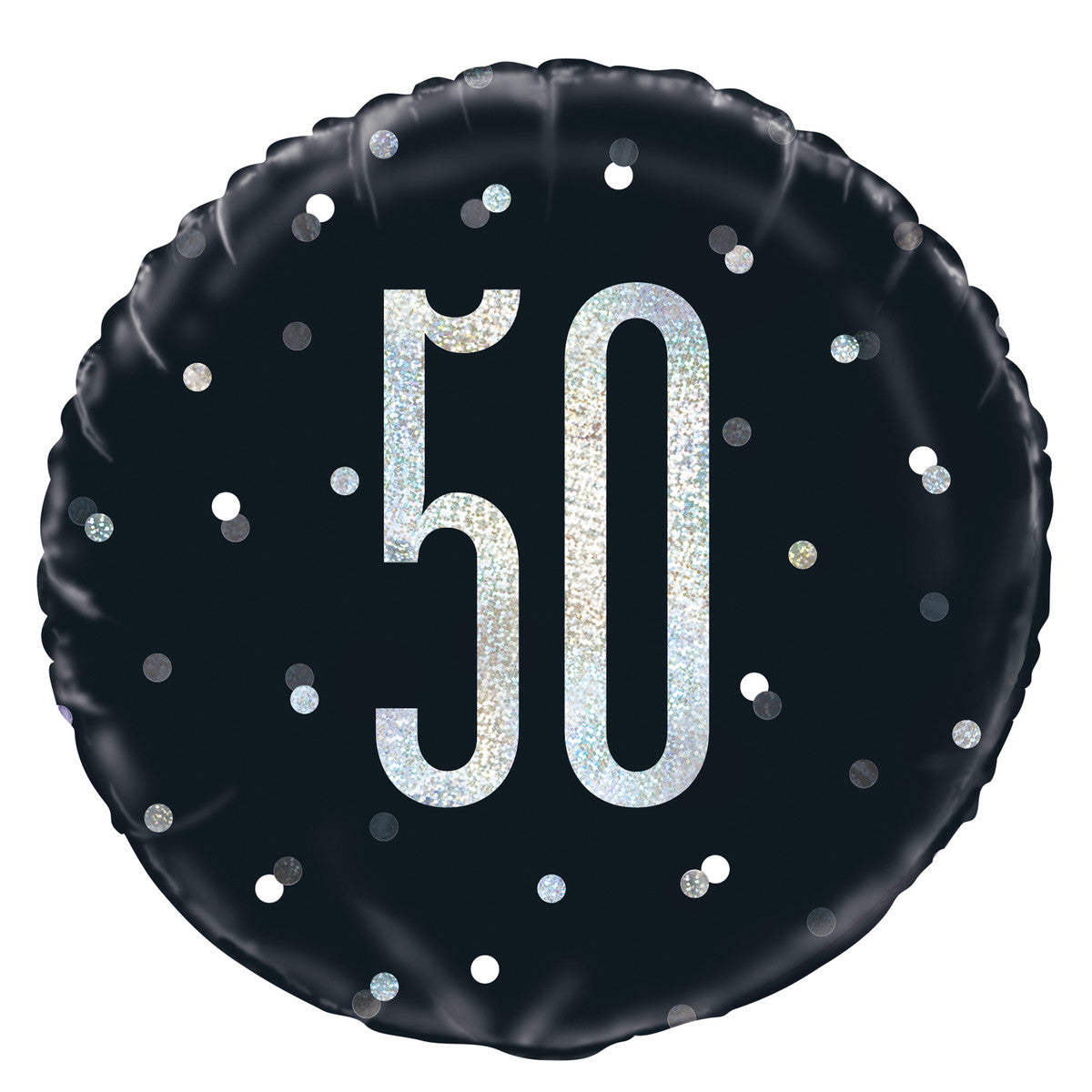 50th Black & Silver Foil Balloon 45cm - Dollars and Sense
