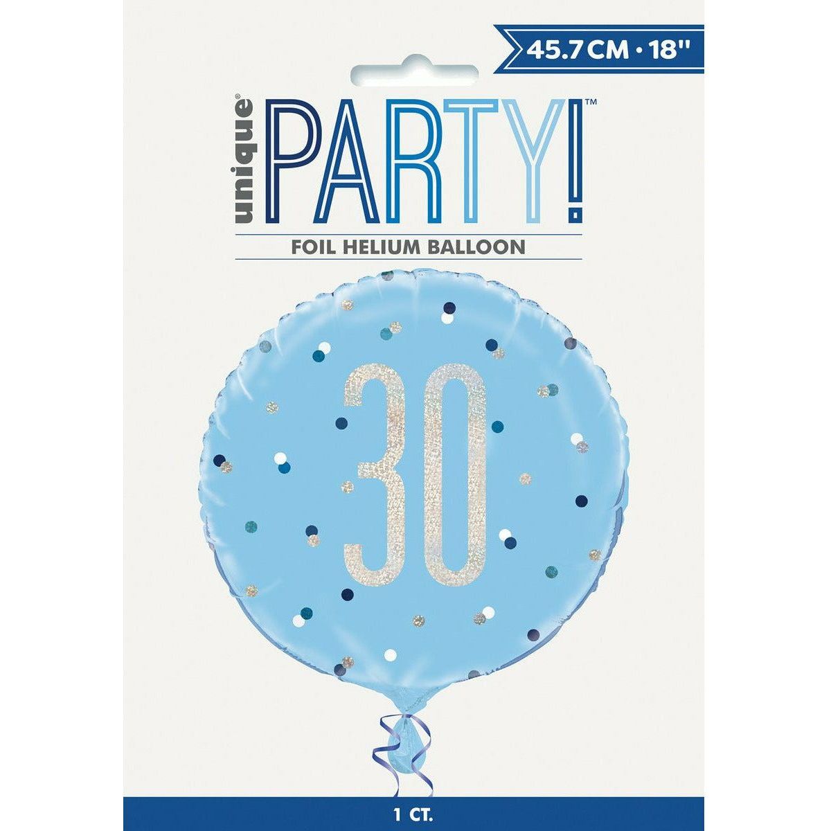 Blue 30th Foil Balloon 45cm - Dollars and Sense