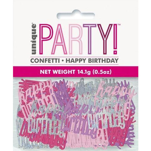 Pink Happy Birthday Foil Confetti 14g (0.5oz)