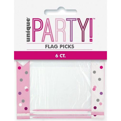 Pink 6 Flag Picks 9cm Default Title