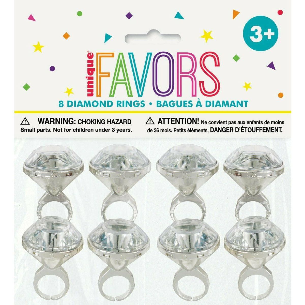 Diamond Rings Party Favors 8Pk - Dollars and Sense