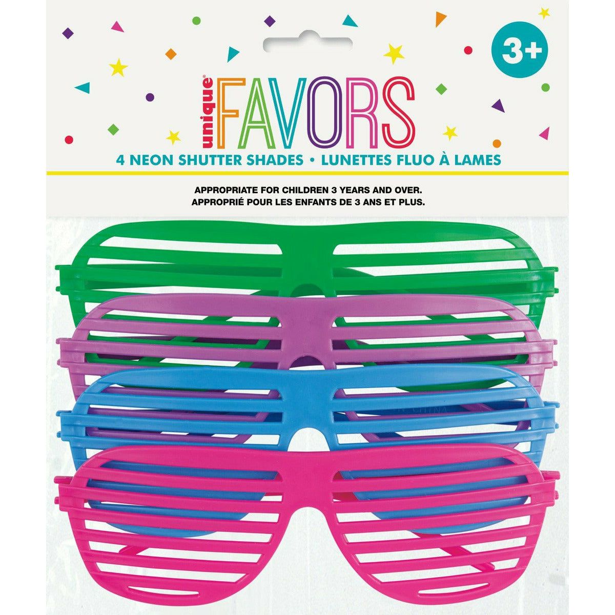 Neon Shutter Shades Party Favor 4Pk - Dollars and Sense