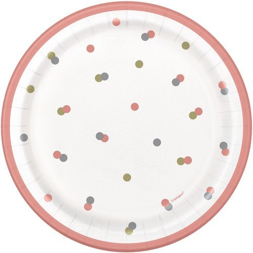 Rose Gold 8 x 18cm Paper Plates Default Title