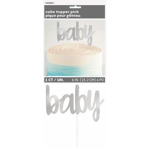 Cake Topper Silver Foil Baby 152cm 6