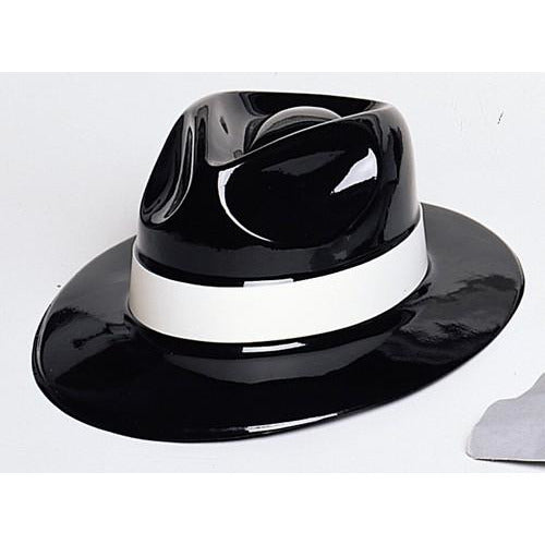 Gangster Hat - Black With White Band