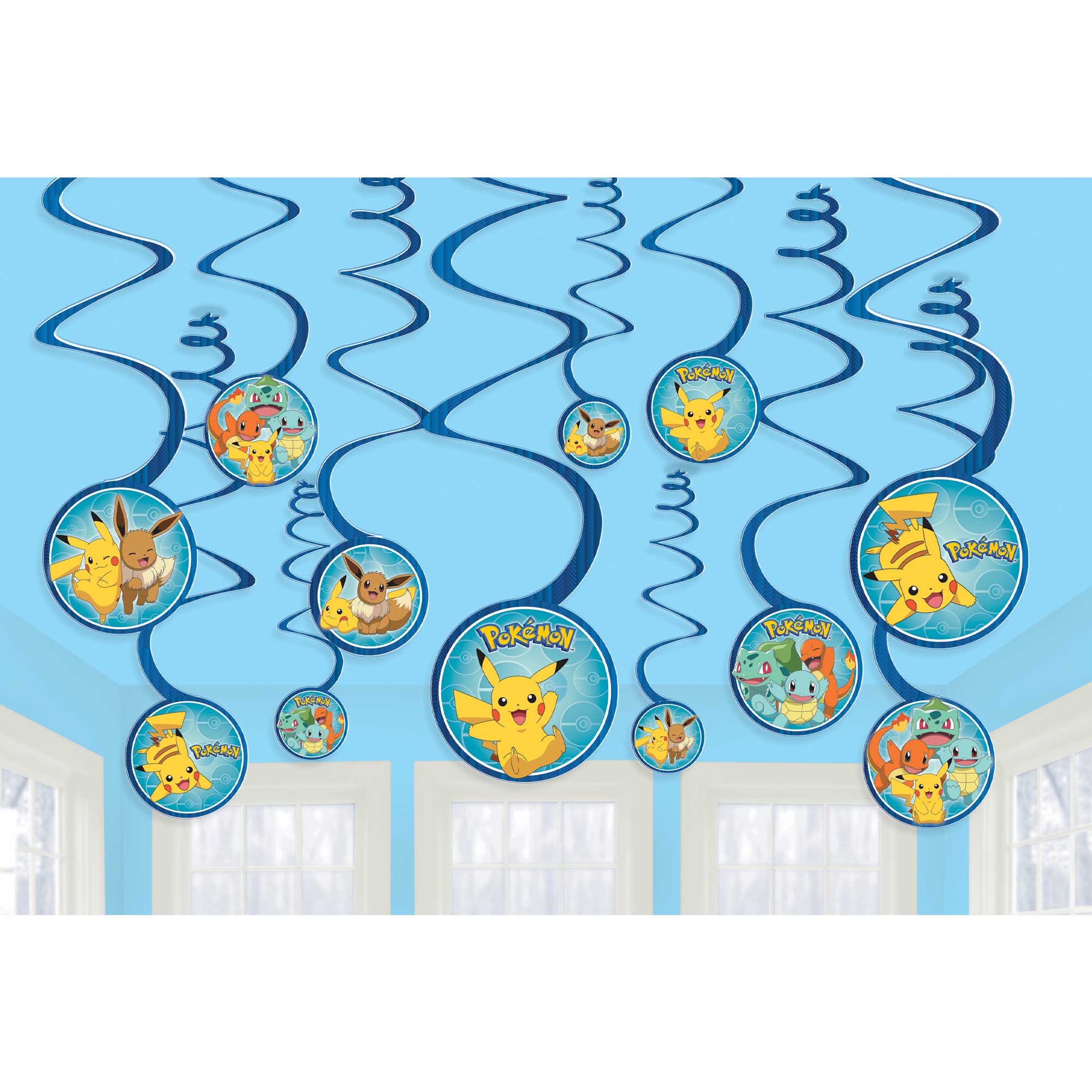 Pokemon Classic Spiral Decorations with Cutouts - 12 Pack Default Title