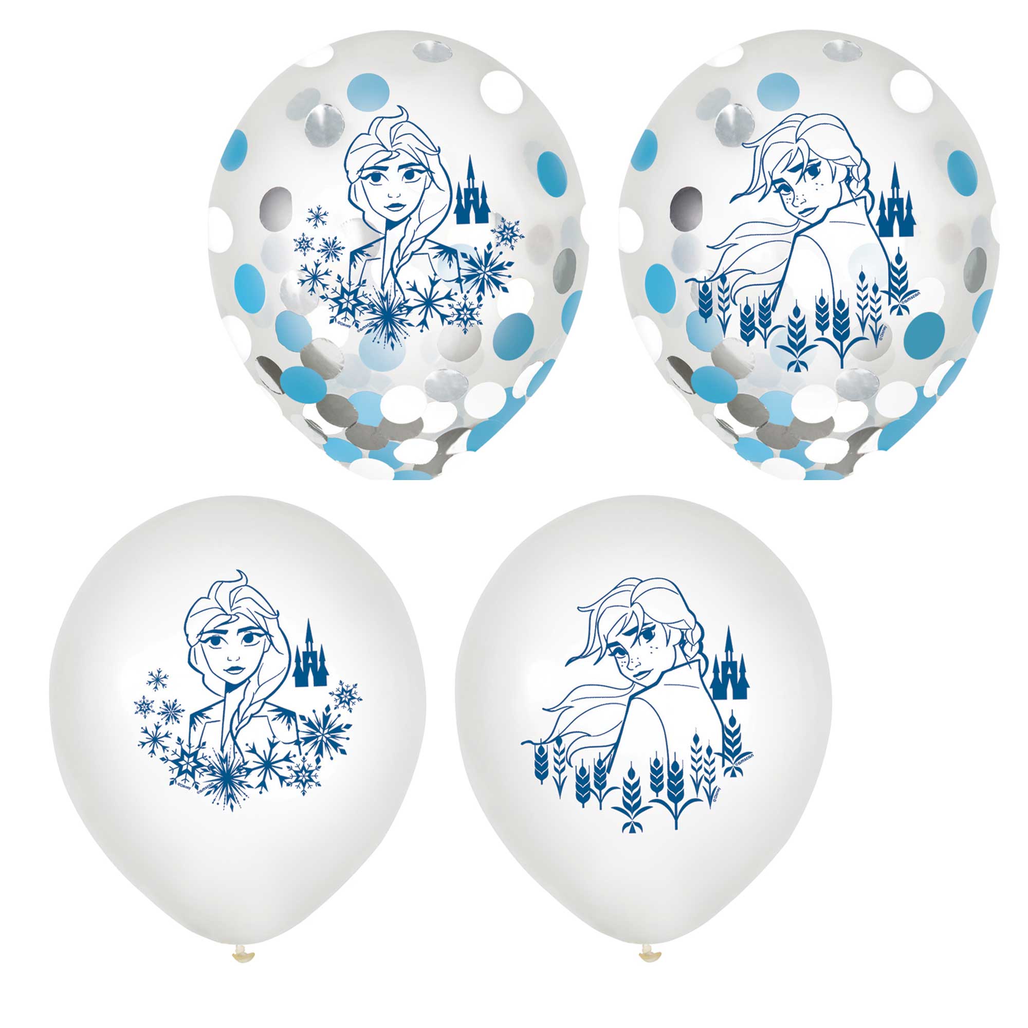 Frozen 2 Confetti Filled Latex Balloons - 30cm 6 Pack Default Title
