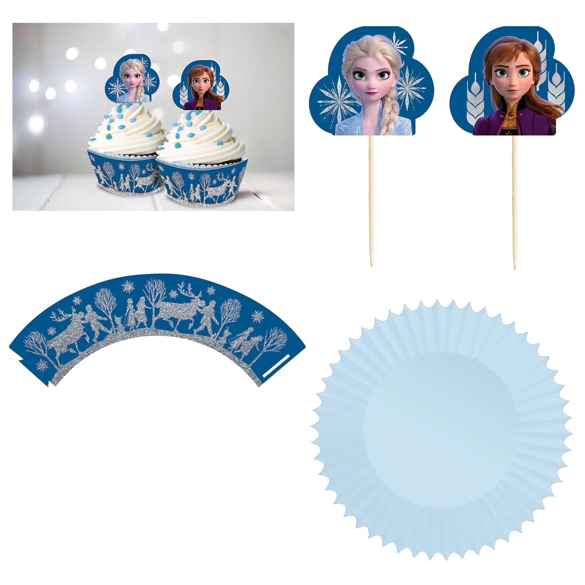 Frozen 2 Cupcake Kit Glittered - 72 Pack Default Title