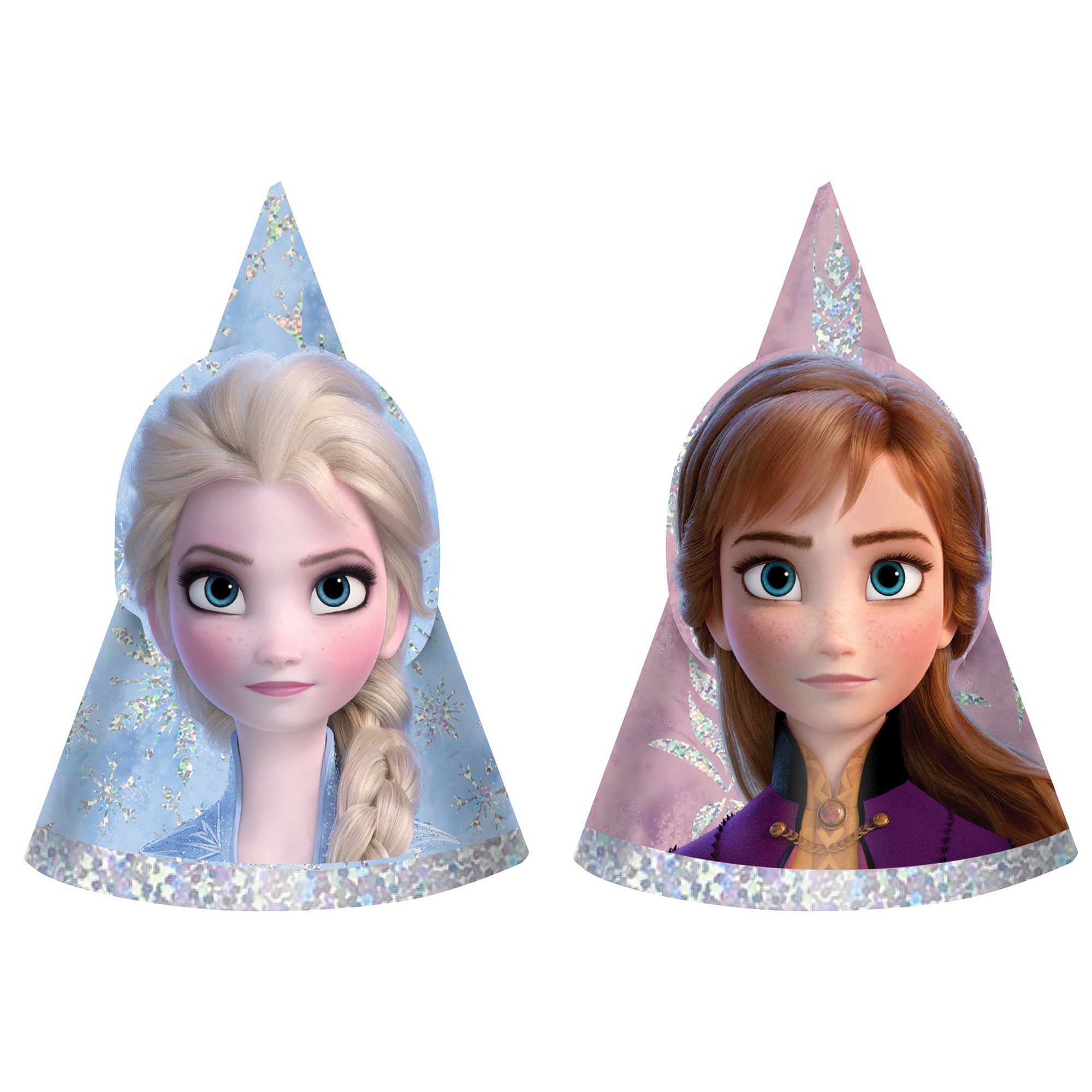 Frozen 2 Party Hats Mini Holographic Assorted Designs - 8 Pack Default Title