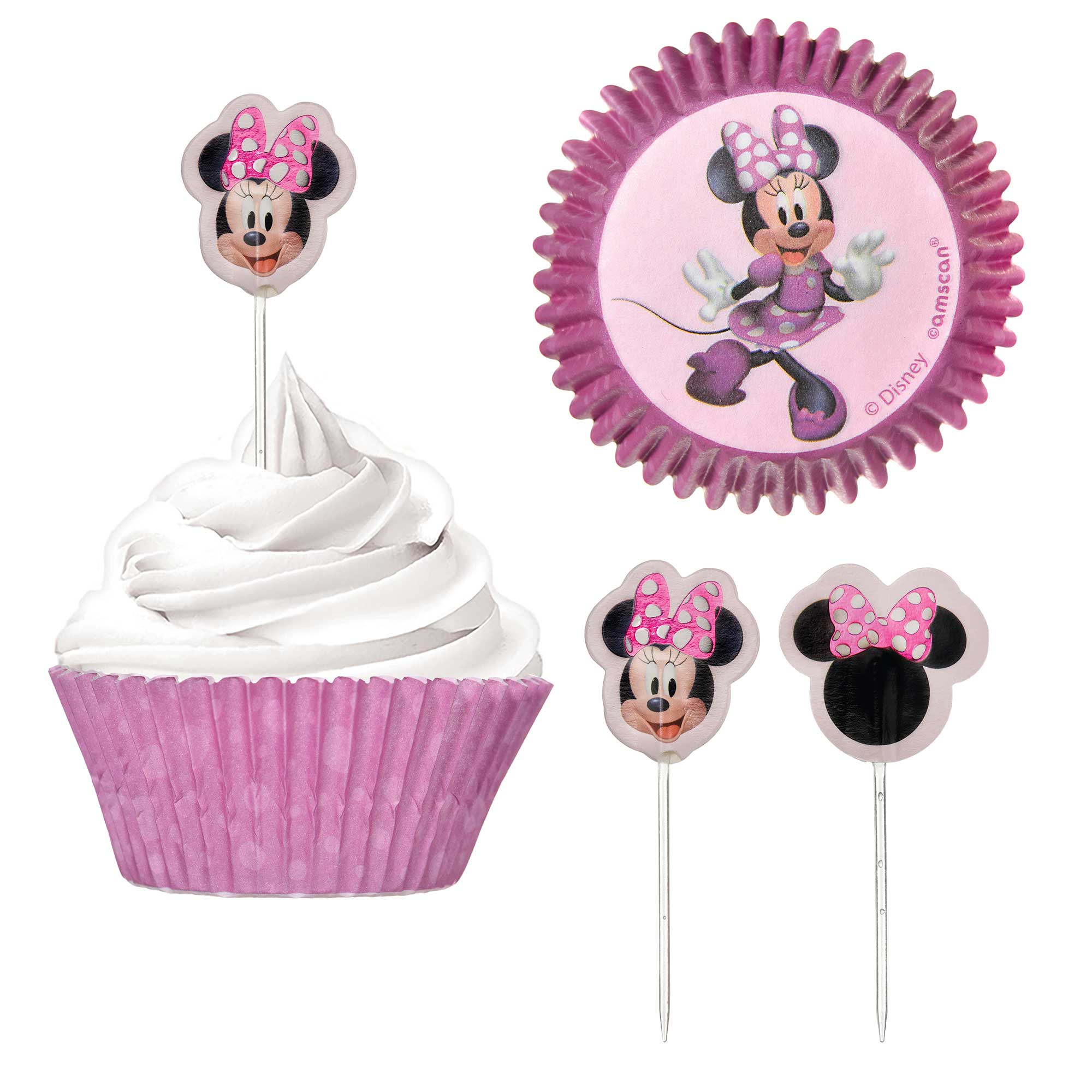 Minnie Mouse Forever Cupcake Cases and Picks Set - 48 Pack Default Title