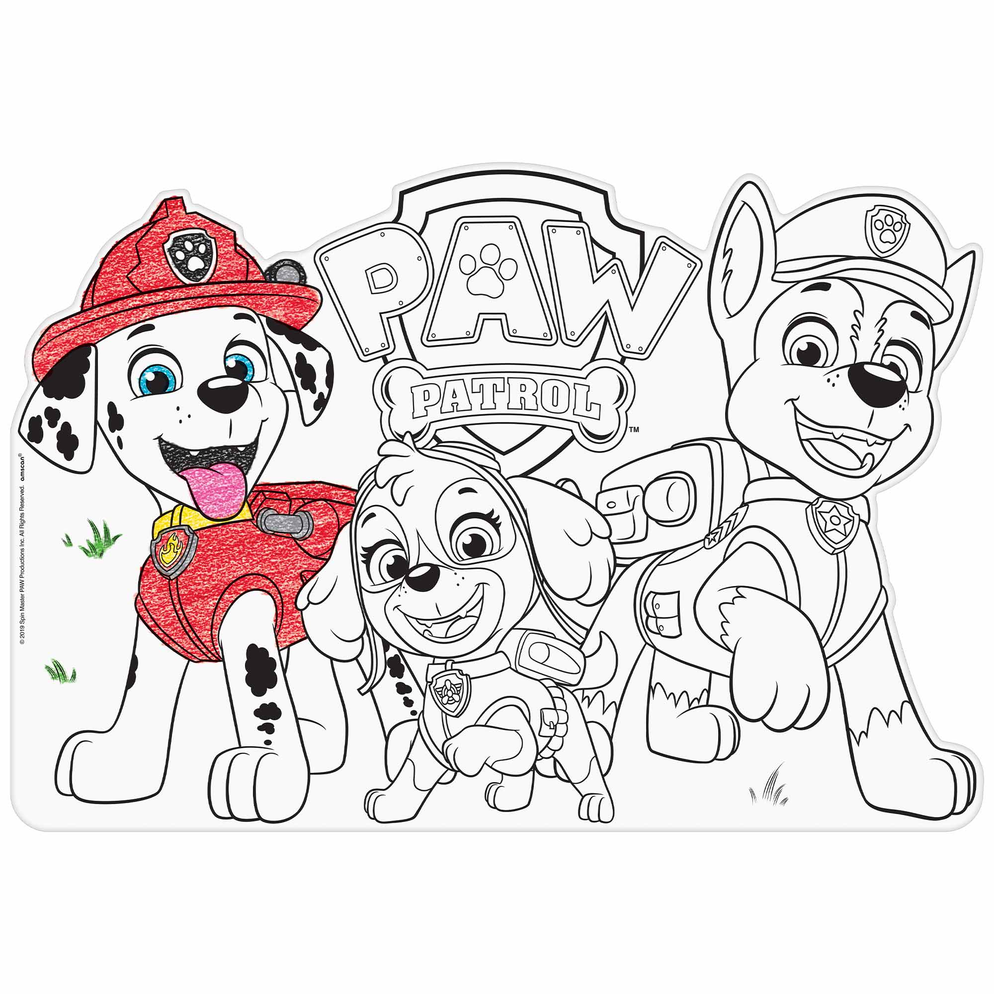 Paw Patrol Adventures Colour In Placemats Paper - 40x28cm 8 Pack Default Title