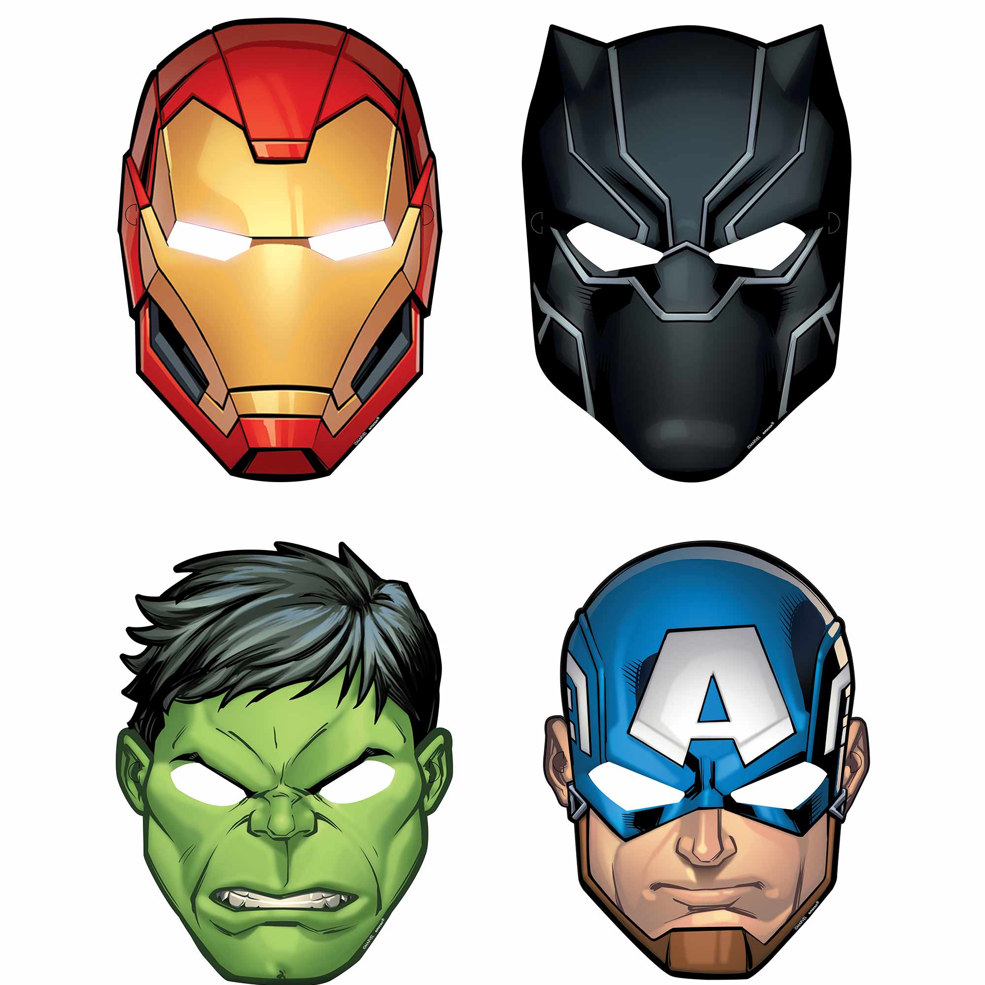 Marvel Avengers Powers Unite Paper Masks - 24x18cm 8 Pack Default Title
