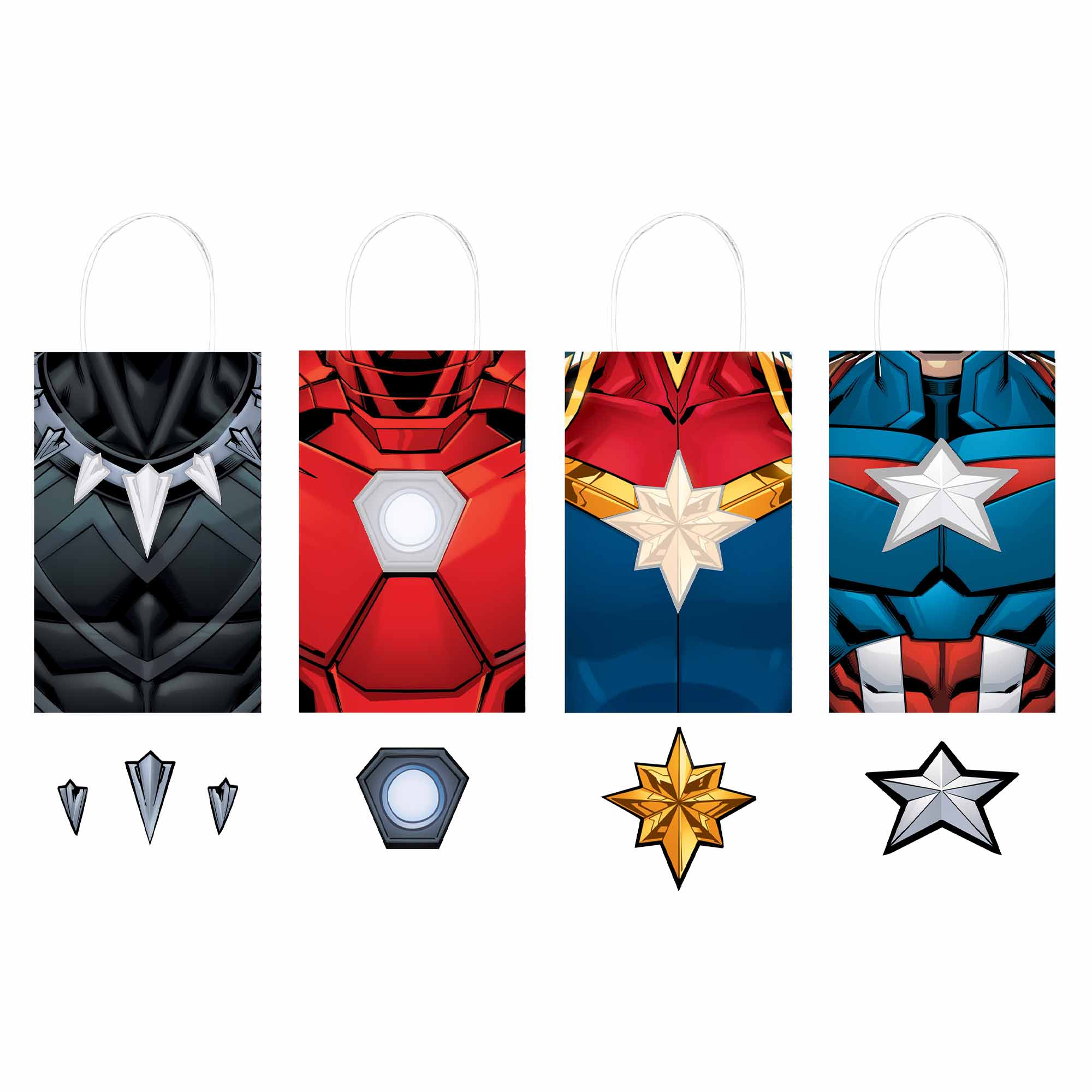 Marvel Avengers Powers Unite Create Your Own Paper Kraft Bags - 21x13x8cm 8 Pack Default Title