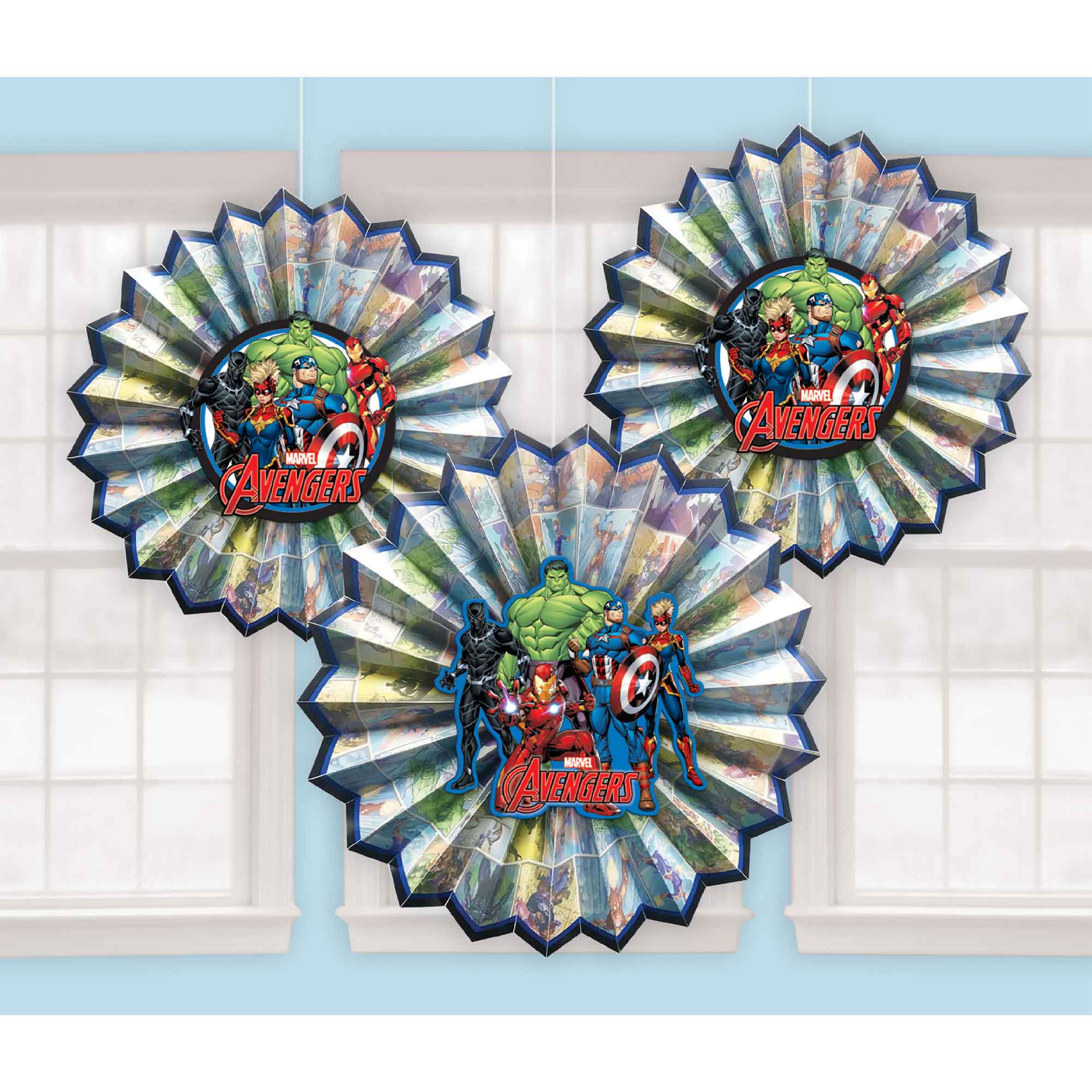 Marvel Avengers Powers Unite Paper Fan Decorations - 3 Pack Default Title