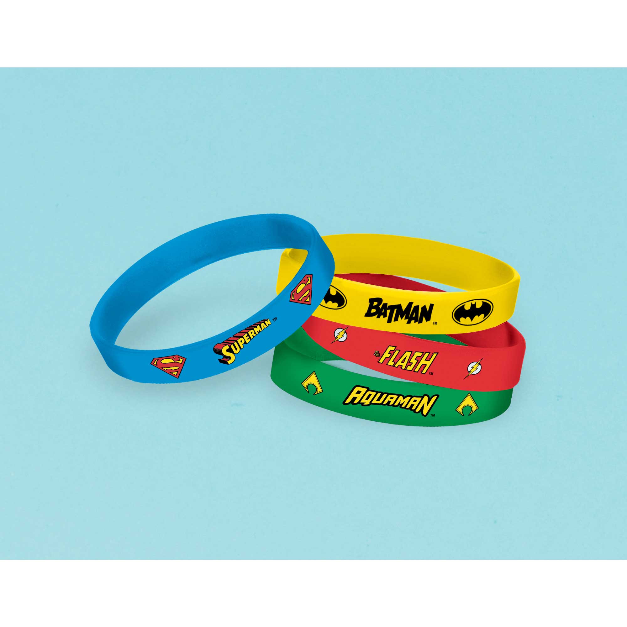 Justice League Heroes Unite Rubber Bracelets Favors - 4 Pack Default Title