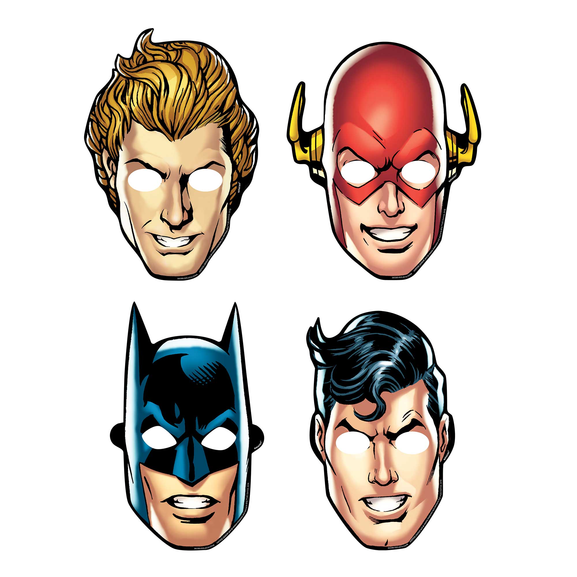 Justice League Heroes Unite Paper Masks - 21x24cm 8 Pack Default Title