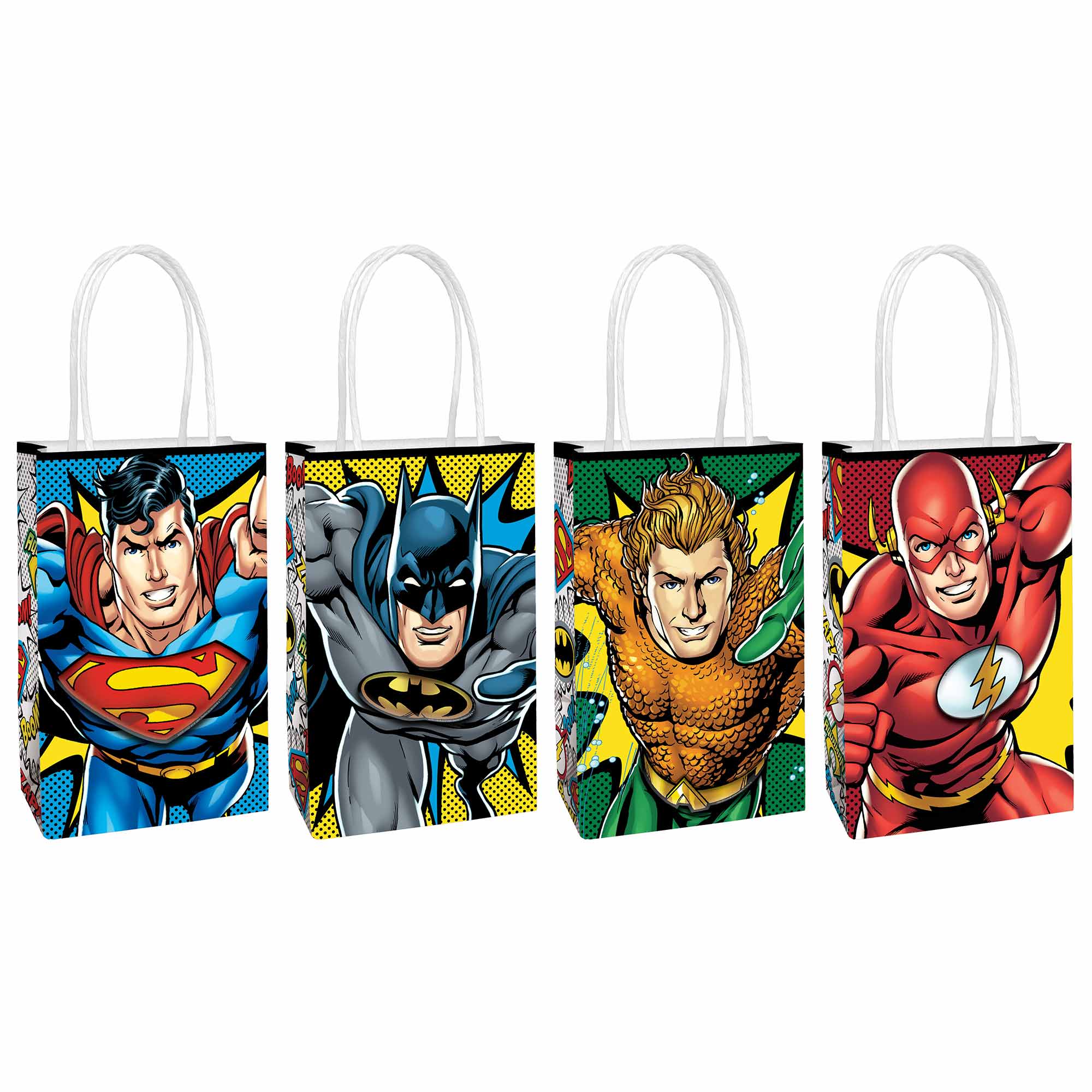 Justice League Heroes Unite Create Your Own Paper Kraft Bags - 21x13x8cm 8 Pack Default Title