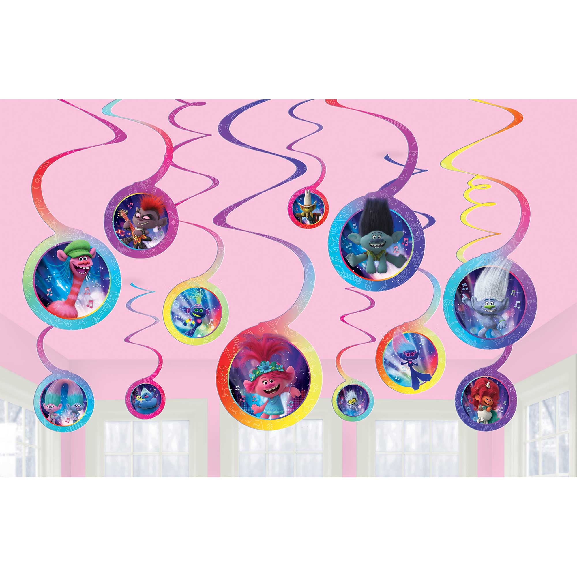Trolls World Tour Spiral Hanging Swirl Decorations Value Pack - 12 Pack Default Title