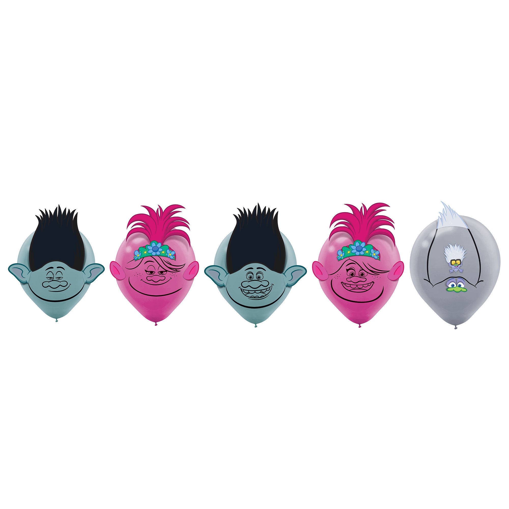 Trolls World Tour Latex Balloons Decorating Kit - 30cm 6 Pack Default Title