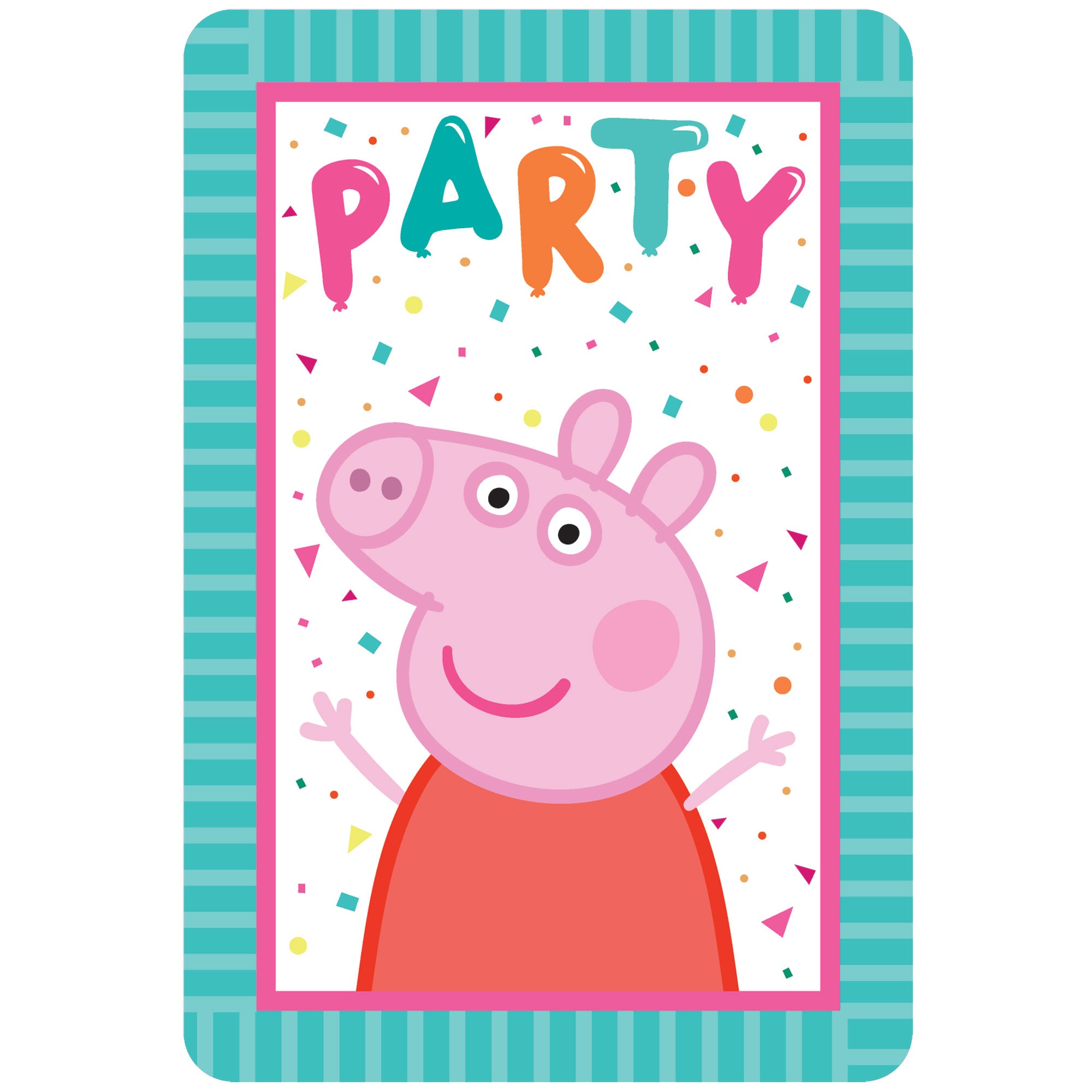 Peppa Pig Confetti Party Postcard Invitations - 8 Pack Default Title