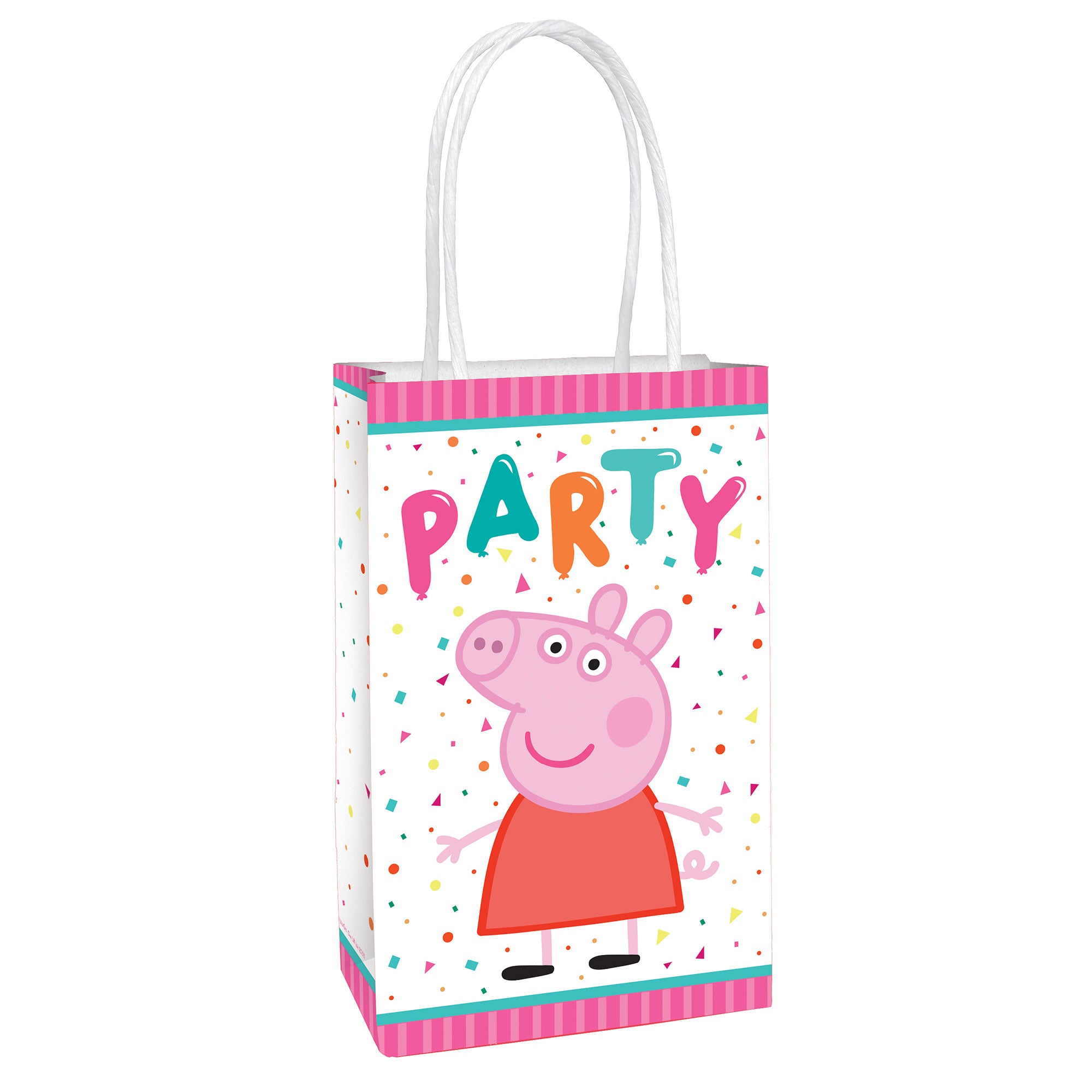 Peppa Pig Confetti Party Paper Kraft Bags - 12x20x8cm 8 Pack Default Title