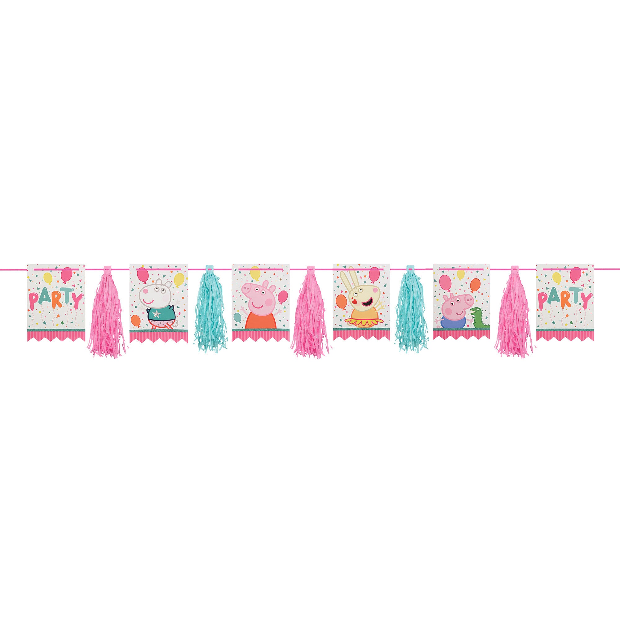 Peppa Pig Confetti Party Pennants and Tassel Garland Glittered - 28cm x 3m Default Title