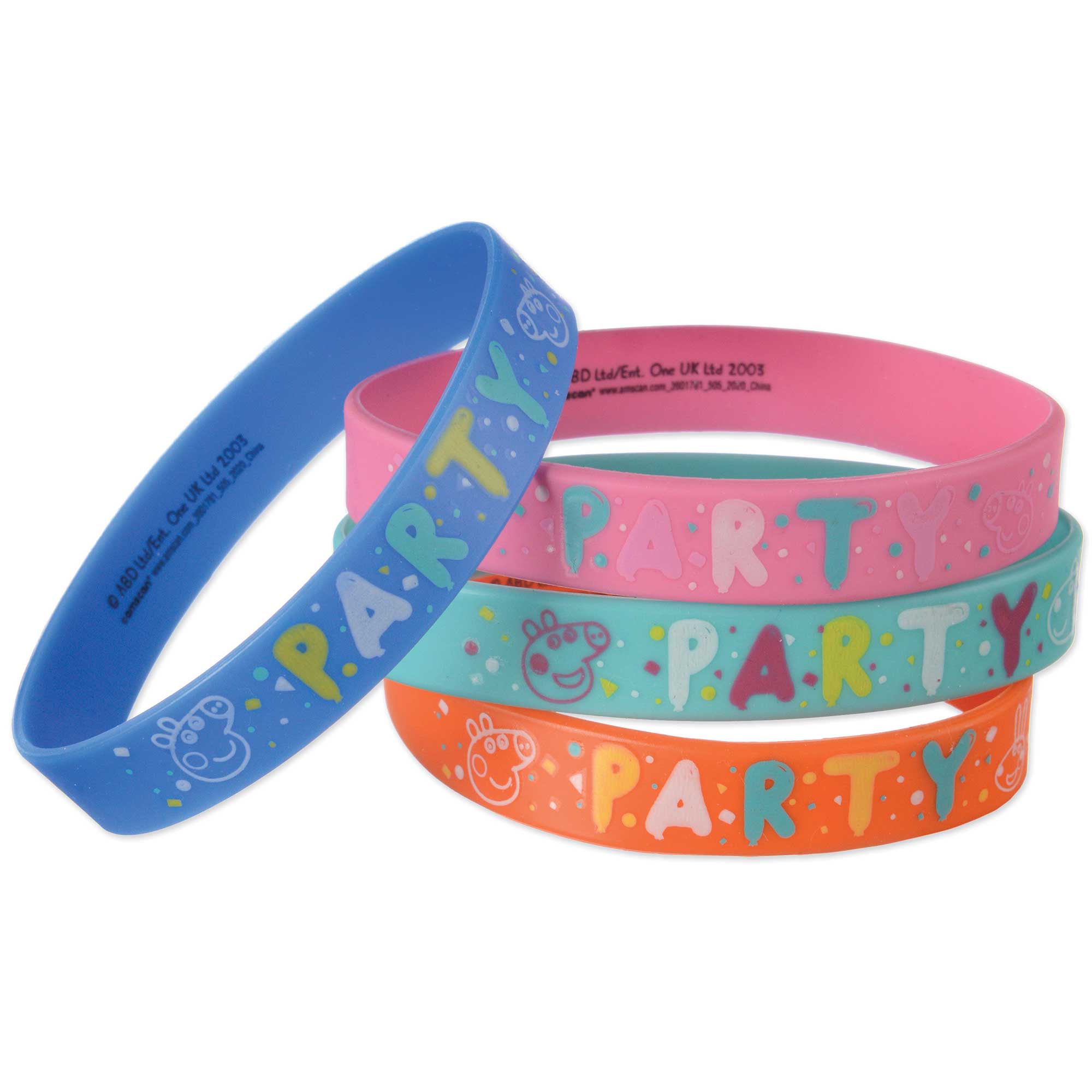 Peppa Pig Confetti Party Rubber Bracelets Favors - 4 Pack Default Title