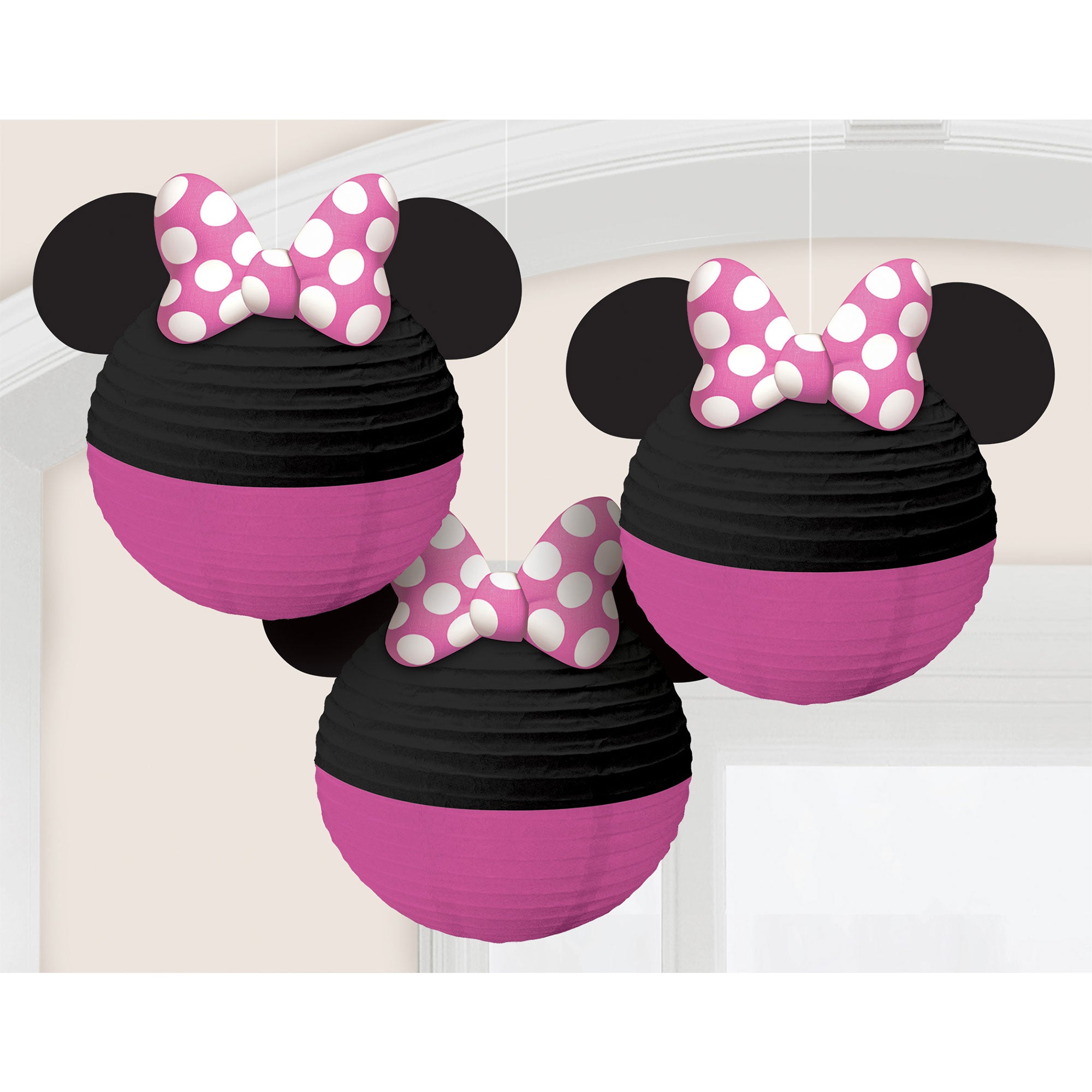 Minnie Mouse Forever Paper Lanterns with Bows and Ears - 24cm 3 Pack Default Title