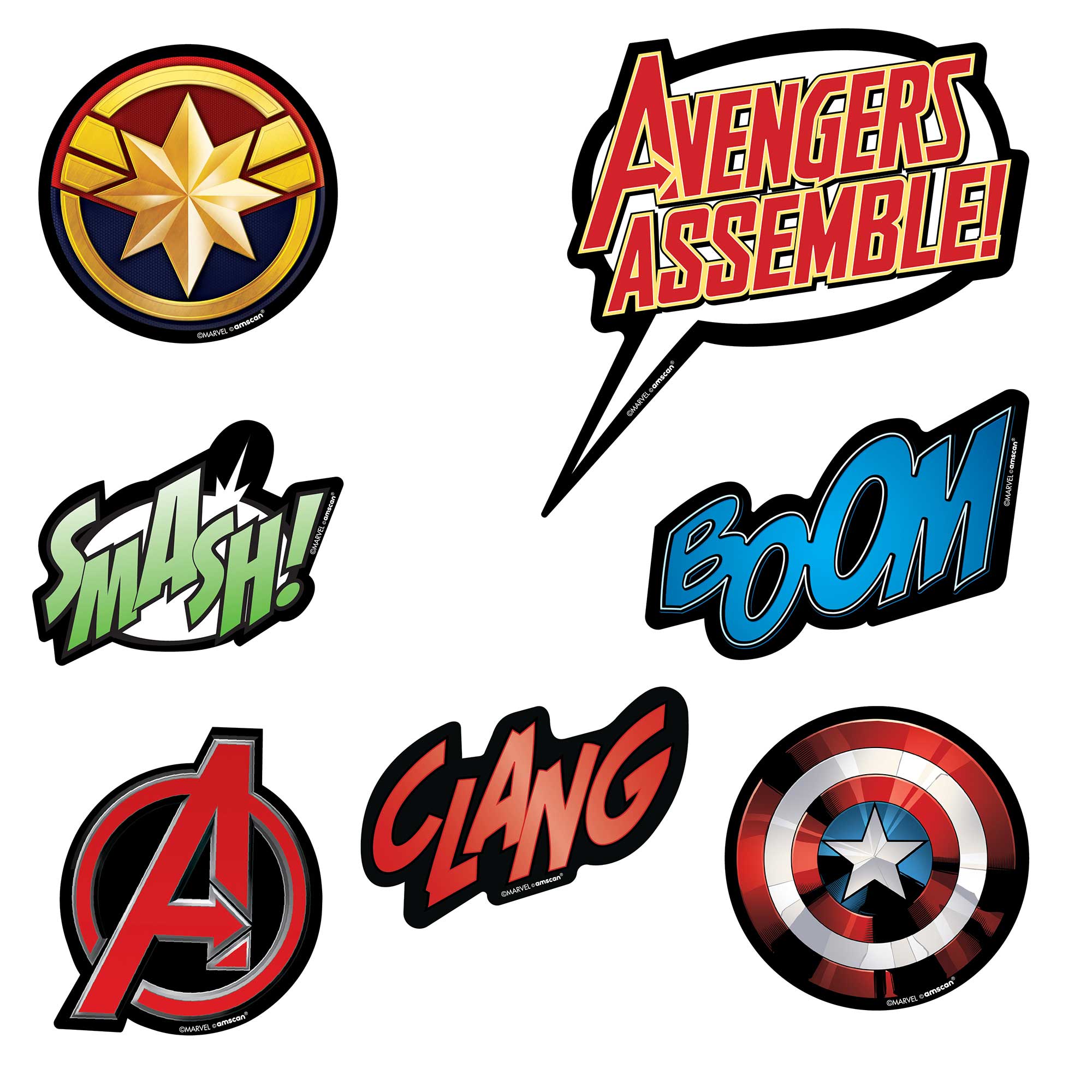 Marvel Avengers Powers Unite Vinyl Cutout Decorations - 14 Pack Default Title