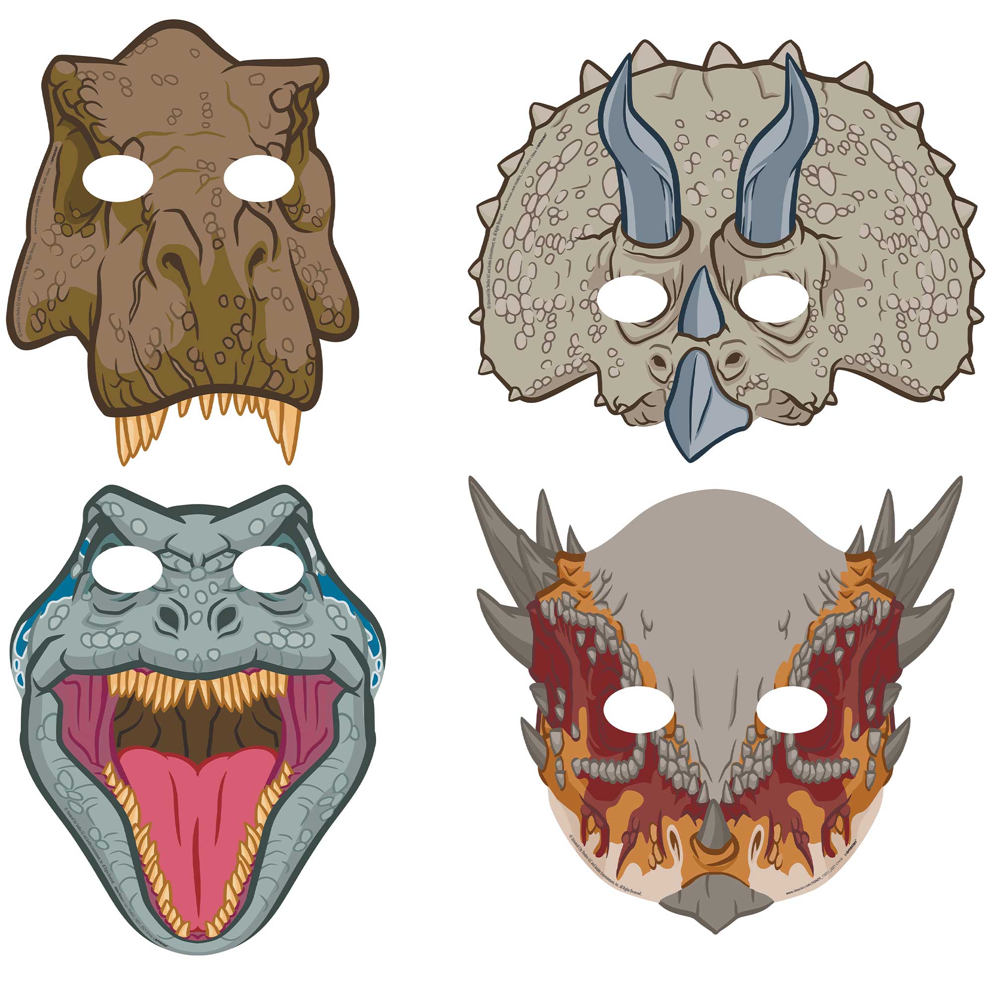Jurassic Into The Wild Paper Masks - 8 Pack Default Title