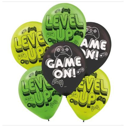 Level Up Game On Latex Balloons - 30cm 6 Pack - Dollars and Sense