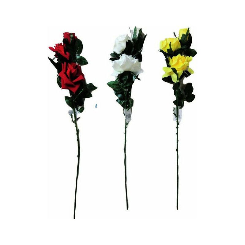 Faux Three Roses Bunch Assorted Colours - Dollars and Sense