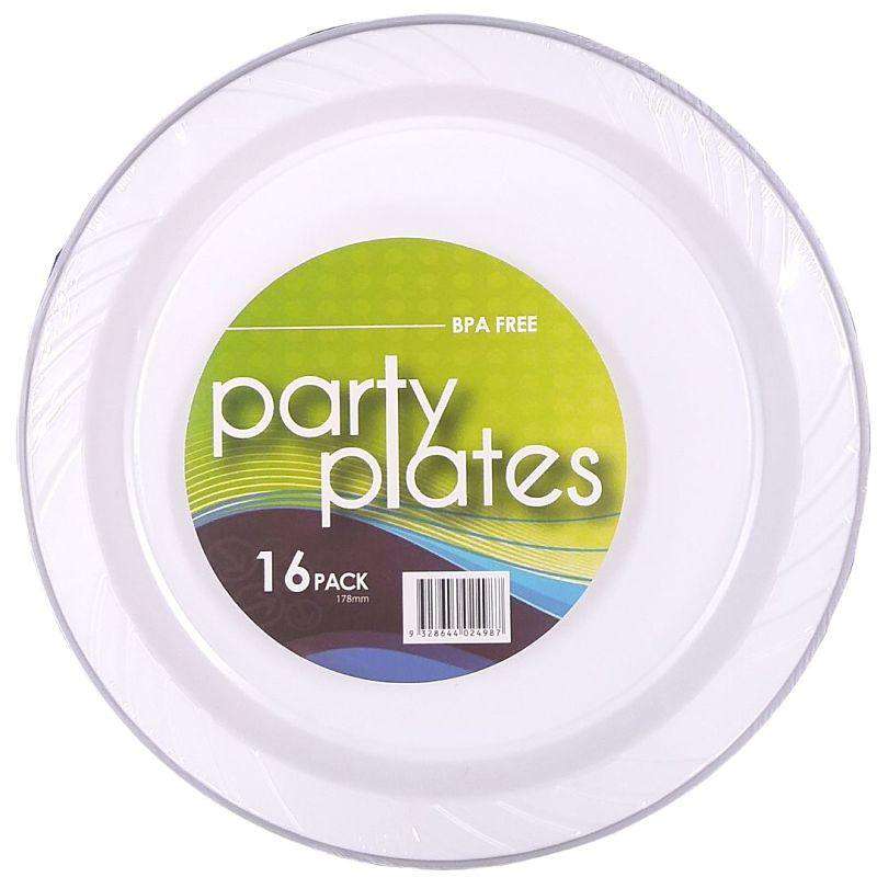 Plastic White Cake Dessert Plate 18cm 16Pk - Dollars and Sense