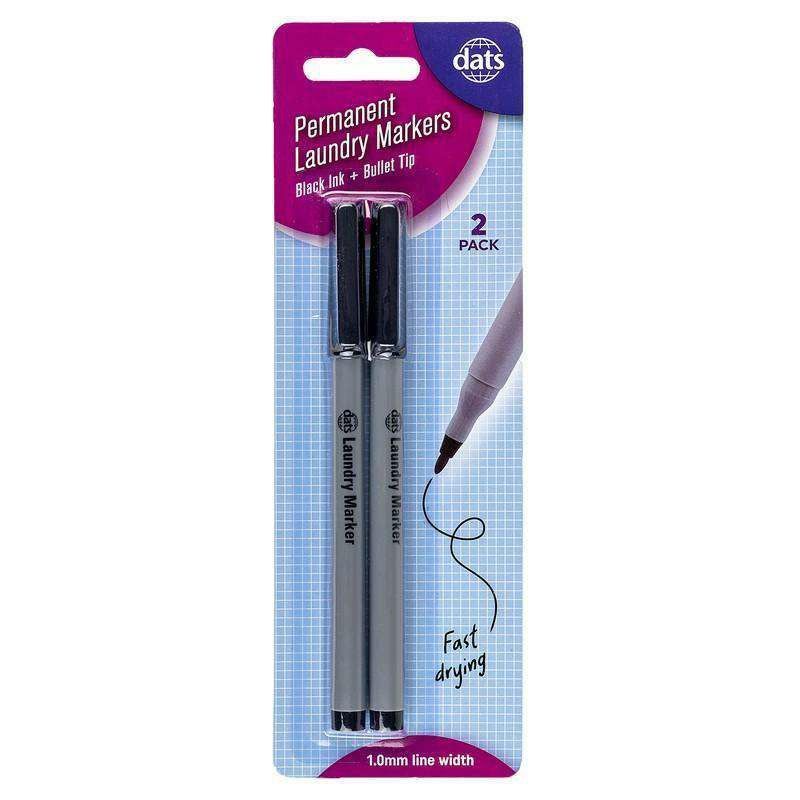 Laundry Markers and Pencils - Black Ink 2 Pack - Dollars and Sense