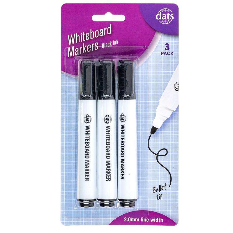 Whiteboard Markers - Black Ink 3 Pack - Dollars and Sense