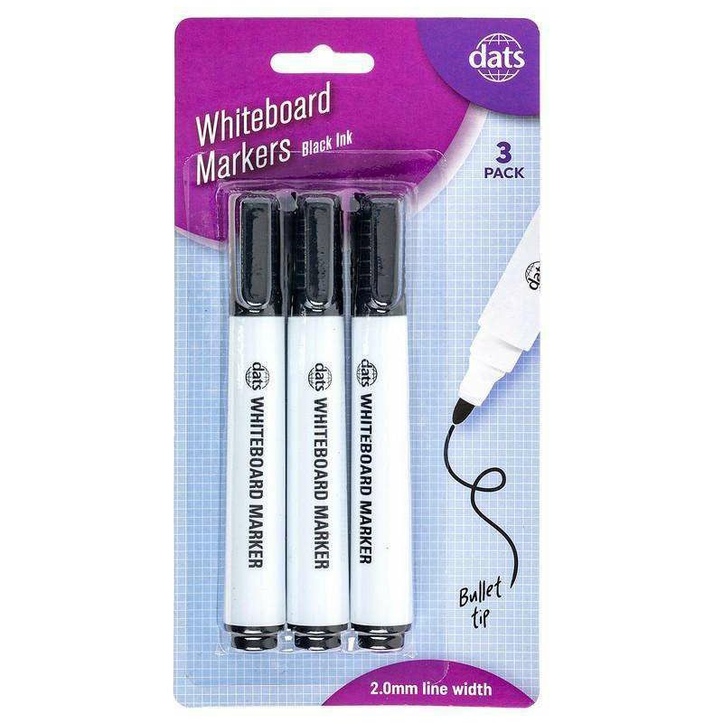 Whiteboard Markers and Pencils - Black Ink 3 Pack - Dollars and Sense