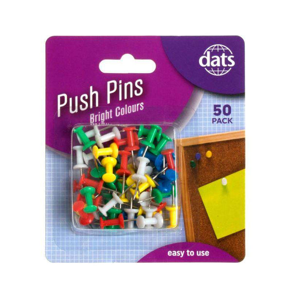 Pinnacle Assorted Coloured Push Pins - 50 Pack - Bunnings Australia